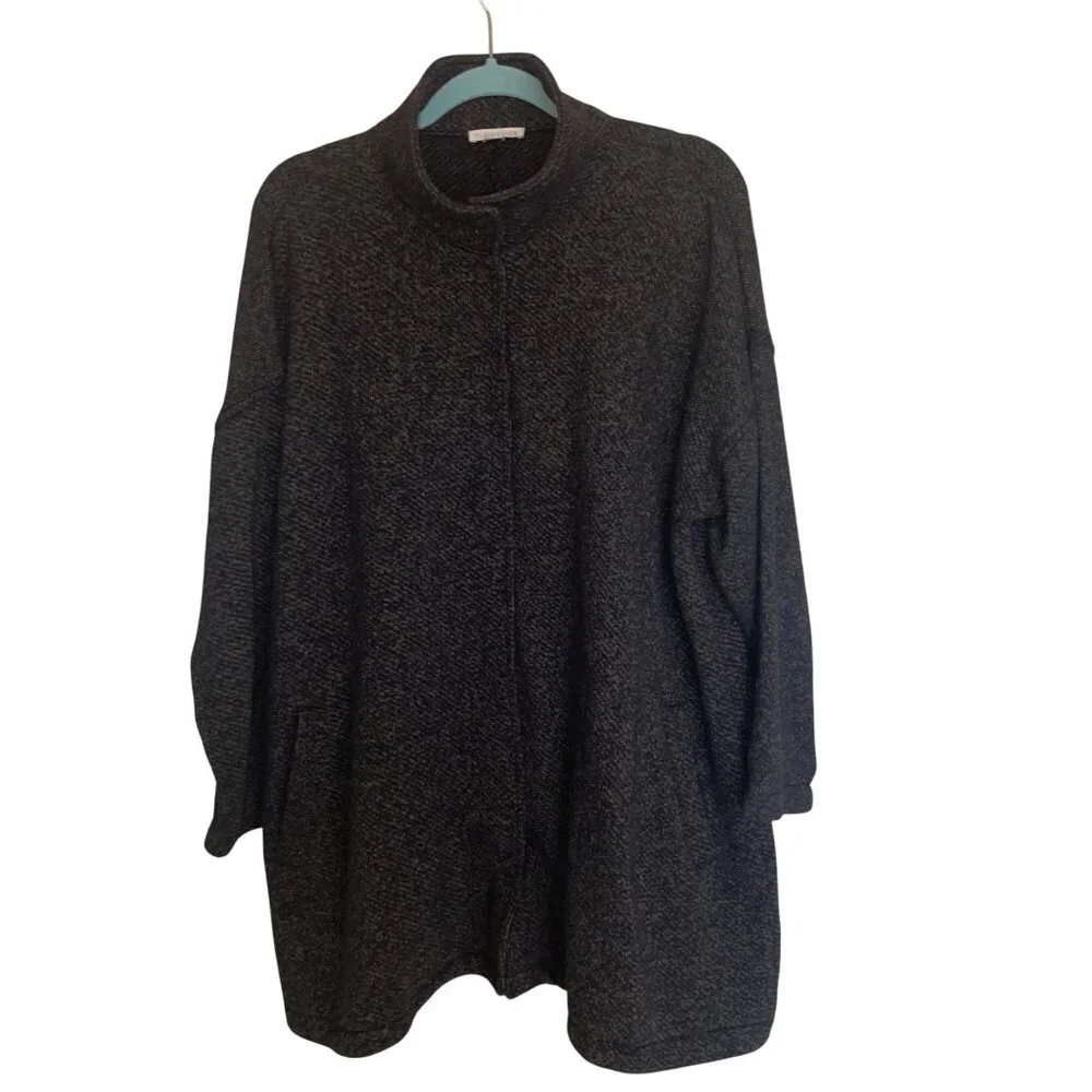 Eileen Fisher Womens Jacket Size Large Black Pockets Casual Pure Cotton - Picture 11 of 11